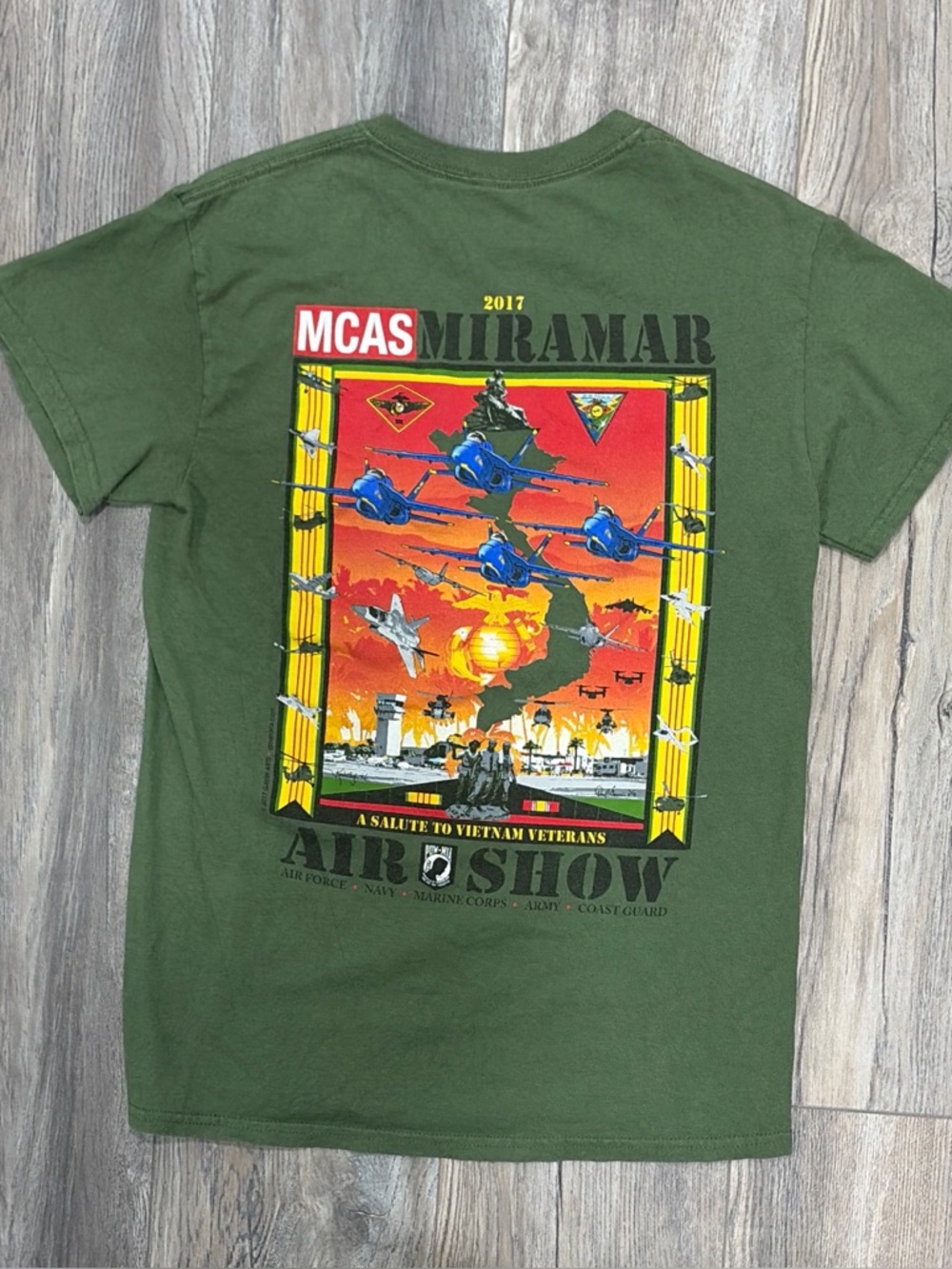 MCAS Miramar Air Show 2017 Vietnam Veterans Graphic Tee Olive Green